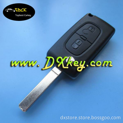 Best price 2 buttons car key for Peugeot 307 key Peugeot remote key flip without groove blade 307 CE0536 434 MHz ID46 Chip